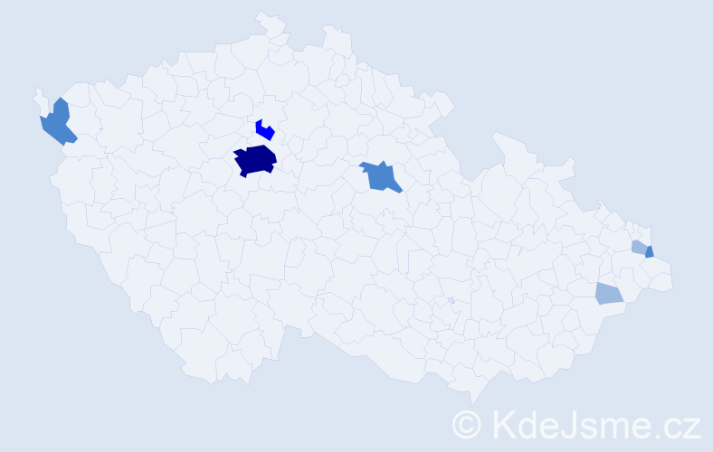 Příjmení: 'Dobsa', počet výskytů 15 v celé ČR