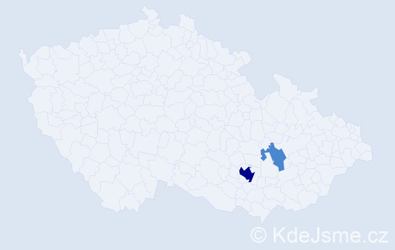 Příjmení: 'Radači', počet výskytů 6 v celé ČR