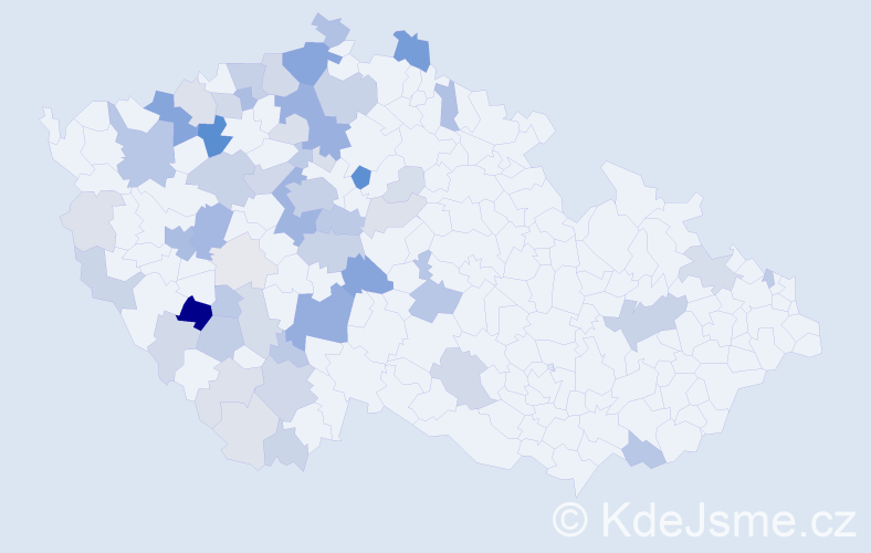 Příjmení: 'Poustka', počet výskytů 228 v celé ČR