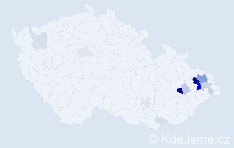 Příjmení: 'Břežná', počet výskytů 46 v celé ČR
