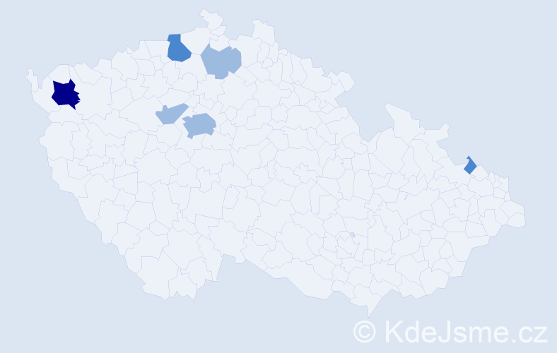 Příjmení: 'Tamajková', počet výskytů 11 v celé ČR