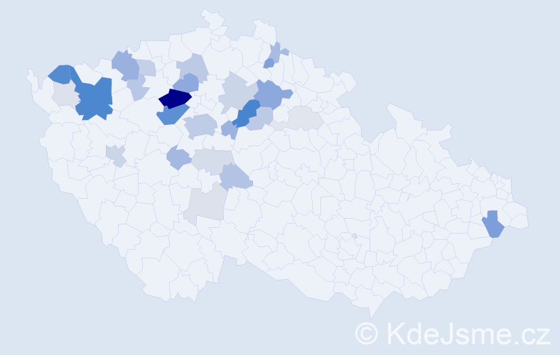 Příjmení: 'Kemr', počet výskytů 96 v celé ČR