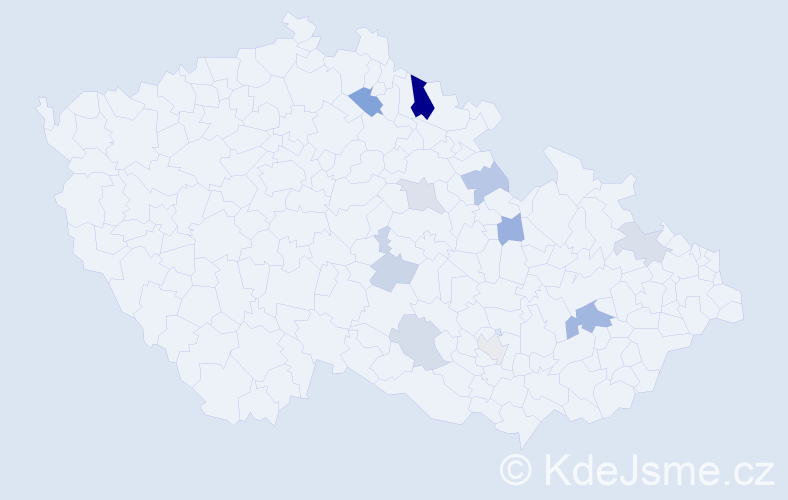 Příjmení: 'Baculáková', počet výskytů 19 v celé ČR