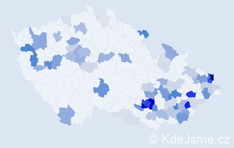 Příjmení: 'Dostalová', počet výskytů 245 v celé ČR