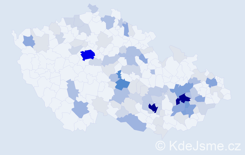 Příjmení: 'Stojanová', počet výskytů 296 v celé ČR