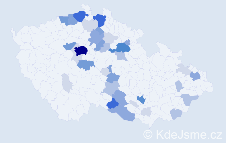 Příjmení: 'Kračmar', počet výskytů 124 v celé ČR