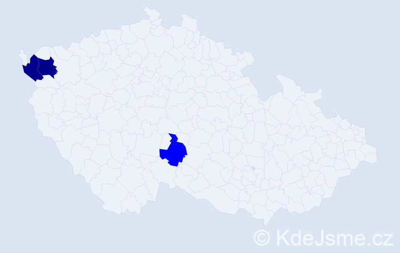 Příjmení: 'Dicsová', počet výskytů 5 v celé ČR