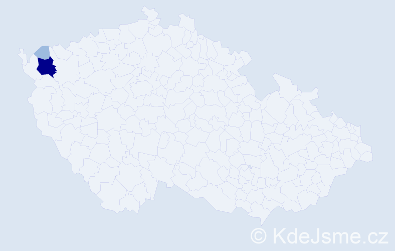 Příjmení: 'Sebján', počet výskytů 5 v celé ČR