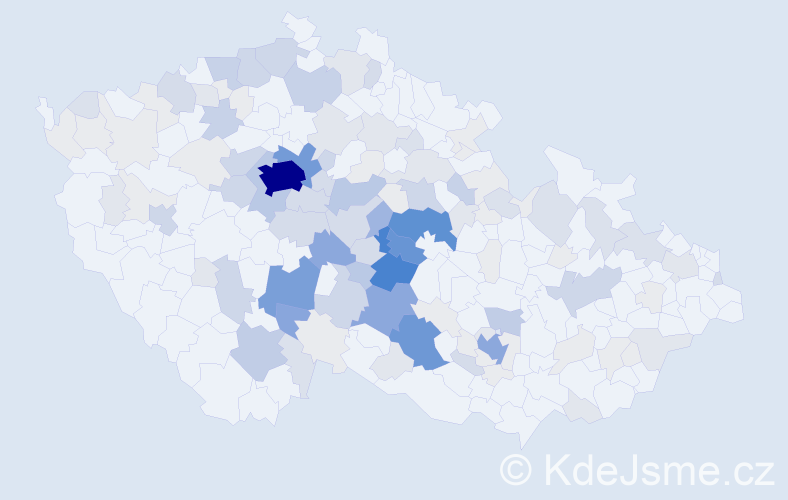 Příjmení: 'Semrád', počet výskytů 530 v celé ČR