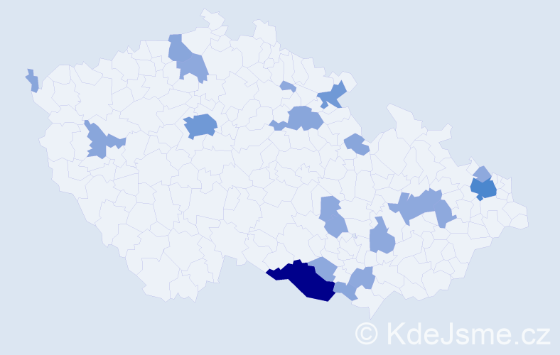 Příjmení: 'Trulíková', počet výskytů 41 v celé ČR
