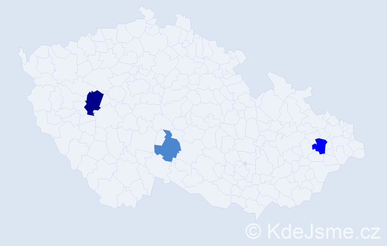 Příjmení: 'Bendek', počet výskytů 6 v celé ČR