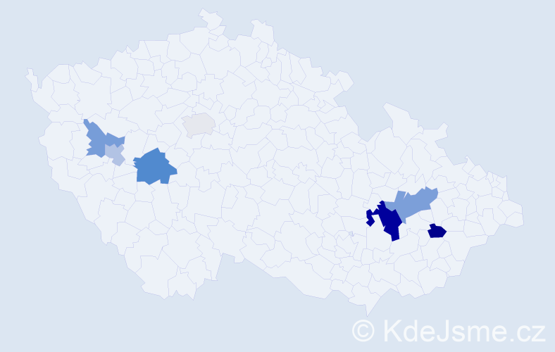 Příjmení: 'Veruňák', počet výskytů 13 v celé ČR