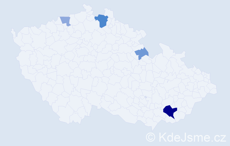 Příjmení: 'Vereščáková', počet výskytů 17 v celé ČR