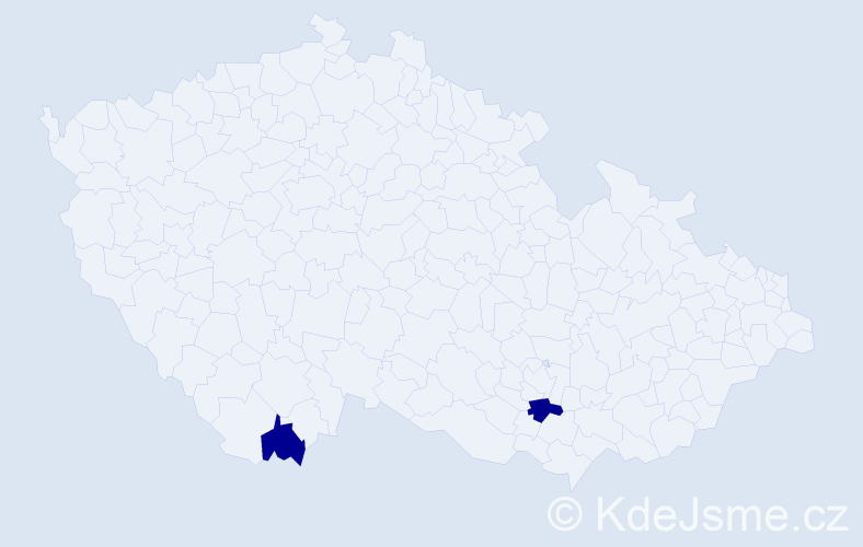 Příjmení: 'Kijac', počet výskytů 5 v celé ČR