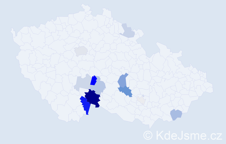 Příjmení: 'Fical', počet výskytů 55 v celé ČR