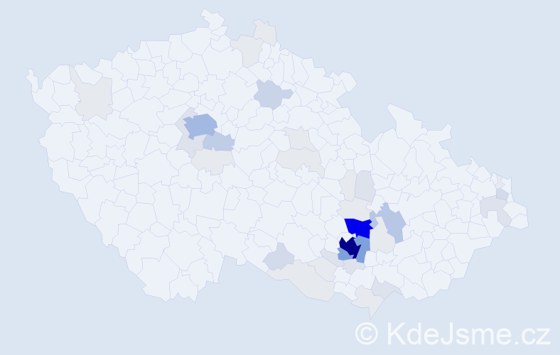 Příjmení: 'Kyzlink', počet výskytů 163 v celé ČR