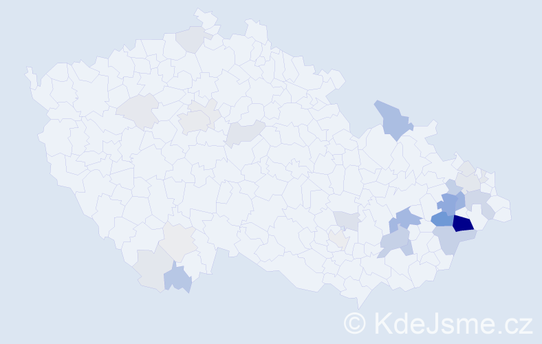 Příjmení: 'Tovaryšová', počet výskytů 122 v celé ČR