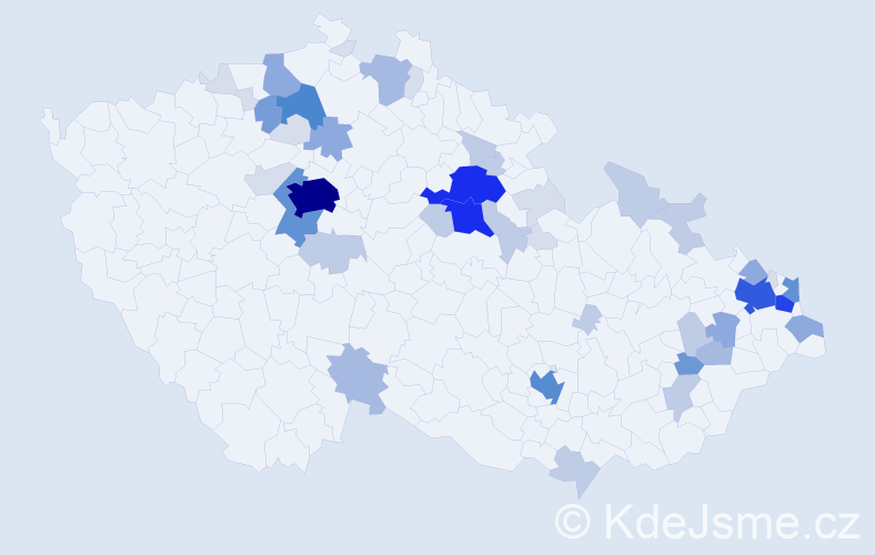 Příjmení: 'Malíř', počet výskytů 183 v celé ČR