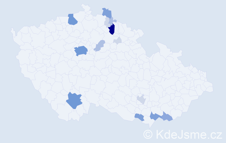 Příjmení: 'Babec', počet výskytů 53 v celé ČR