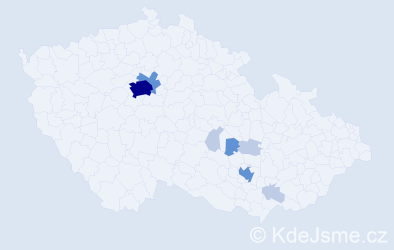 Příjmení: 'Srstková', počet výskytů 25 v celé ČR