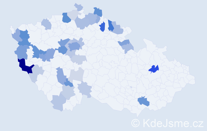 Příjmení: 'Pauer', počet výskytů 124 v celé ČR
