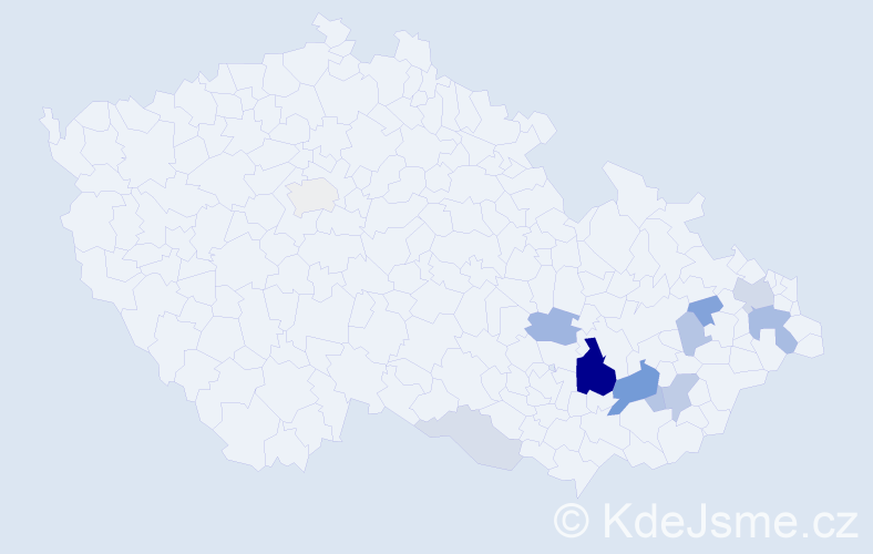 Příjmení: 'Kavečková', počet výskytů 32 v celé ČR