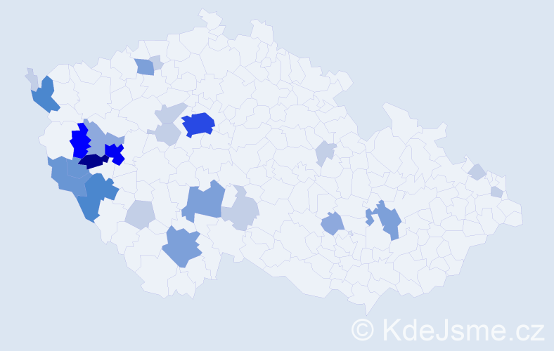 Příjmení: 'Volenová', počet výskytů 78 v celé ČR