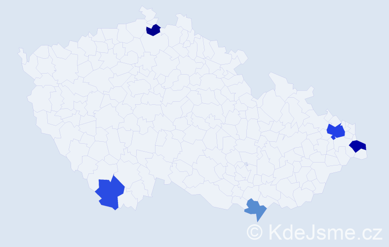 Příjmení: 'Bertalan', počet výskytů 10 v celé ČR