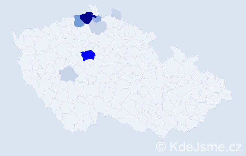 Příjmení: 'Kny', počet výskytů 32 v celé ČR
