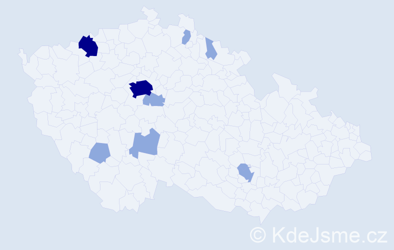 Příjmení: 'Ignat', počet výskytů 17 v celé ČR