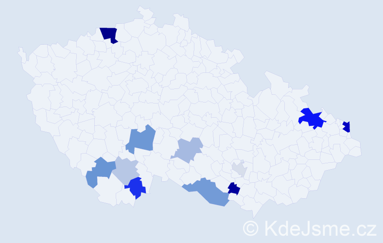 Příjmení: 'Bujnovská', počet výskytů 27 v celé ČR