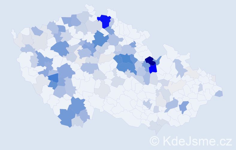 Příjmení: 'Netušil', počet výskytů 534 v celé ČR