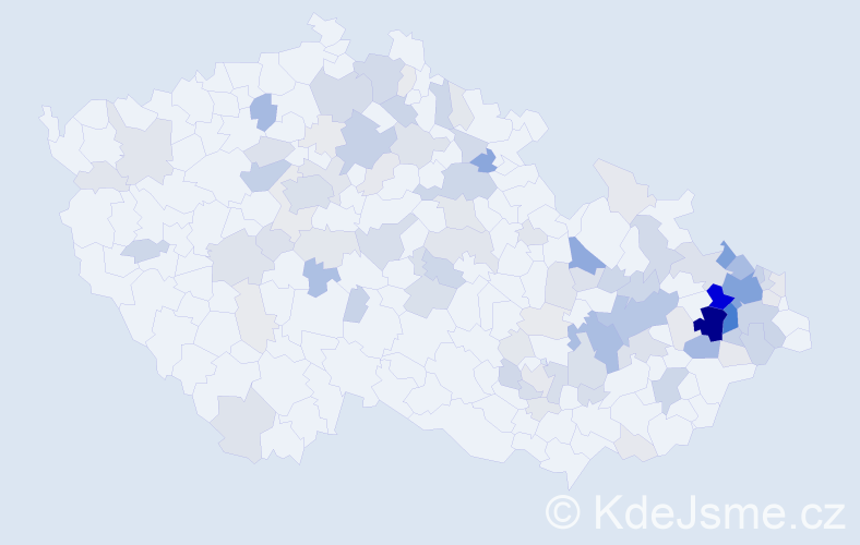 Příjmení: 'Klos', počet výskytů 444 v celé ČR