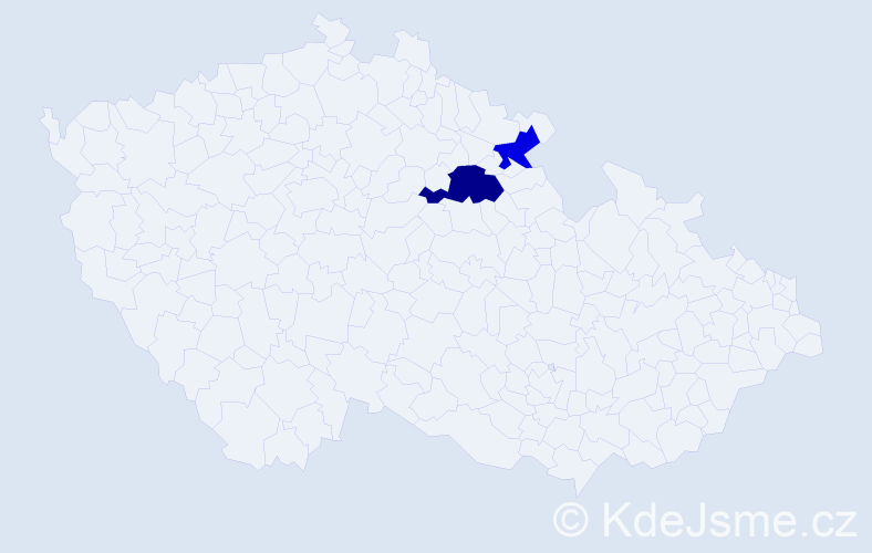 Příjmení: 'Bordeychuk', počet výskytů 3 v celé ČR