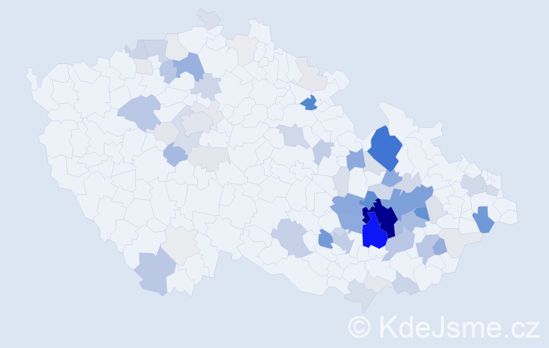 Příjmení: 'Grmelová', počet výskytů 285 v celé ČR