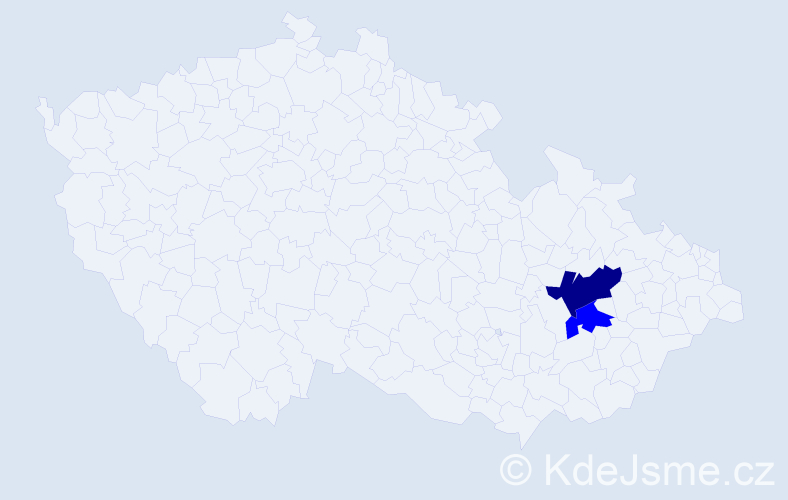 Příjmení: 'Gowin', počet výskytů 5 v celé ČR
