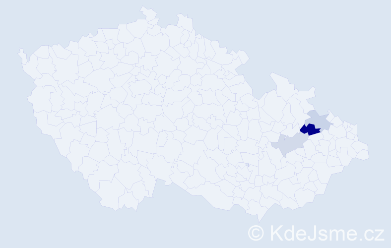 Příjmení: 'Chudiková', počet výskytů 4 v celé ČR