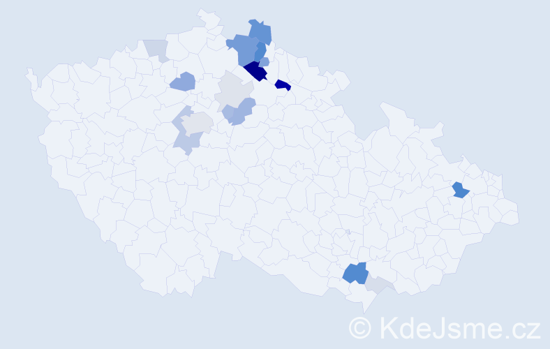 Příjmení: 'Jisl', počet výskytů 64 v celé ČR