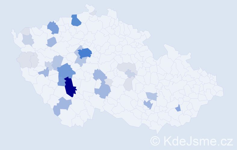 Příjmení: 'Vaňáč', počet výskytů 122 v celé ČR
