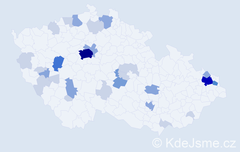 Příjmení: 'Toma', počet výskytů 74 v celé ČR