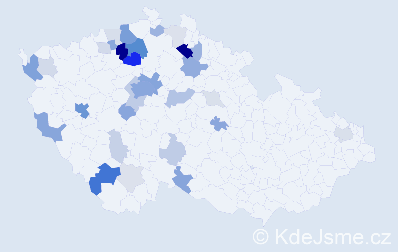 Příjmení: 'Zunová', počet výskytů 107 v celé ČR