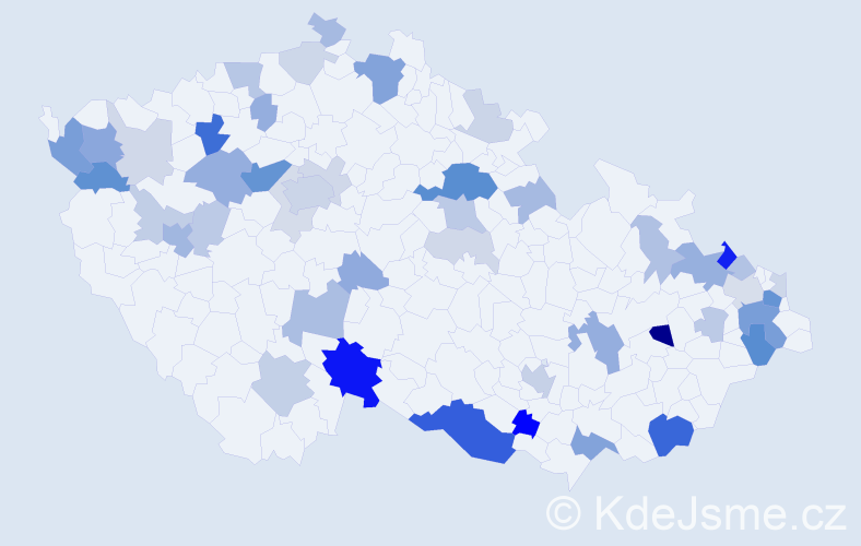 Příjmení: 'Vidová', počet výskytů 130 v celé ČR