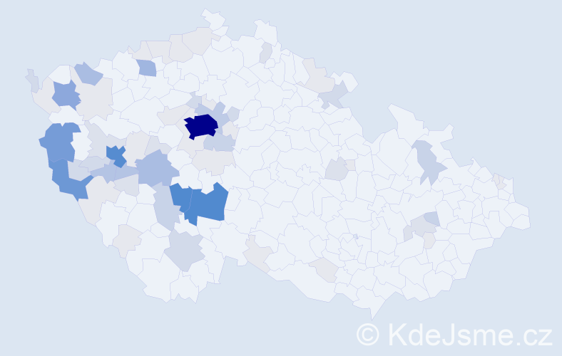 Příjmení: 'Bočan', počet výskytů 268 v celé ČR