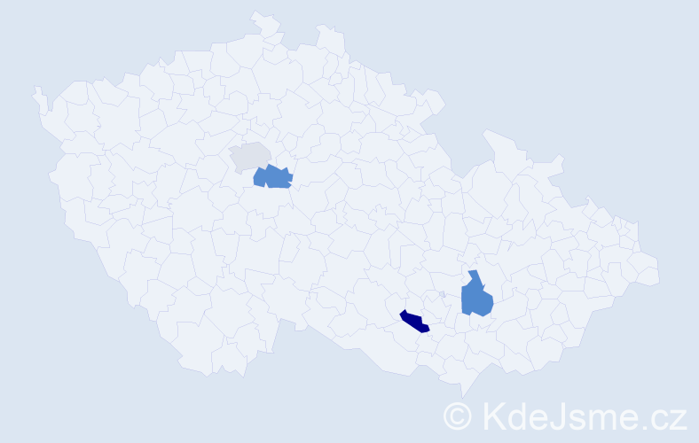 Příjmení: 'Hrendzha', počet výskytů 4 v celé ČR
