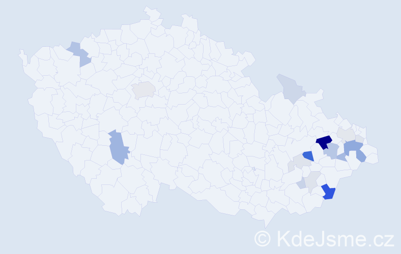 Příjmení: 'Babulíková', počet výskytů 40 v celé ČR