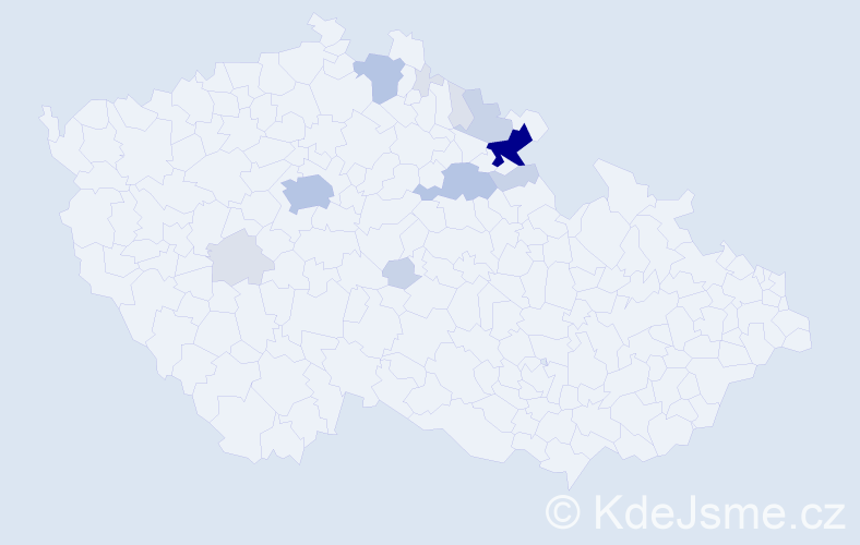 Příjmení: 'Čejp', počet výskytů 43 v celé ČR