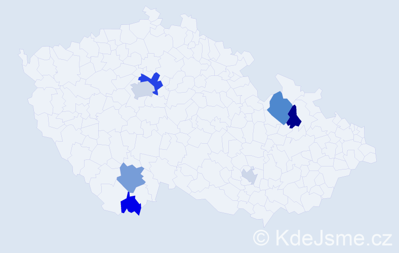 Příjmení: 'Kéri', počet výskytů 13 v celé ČR