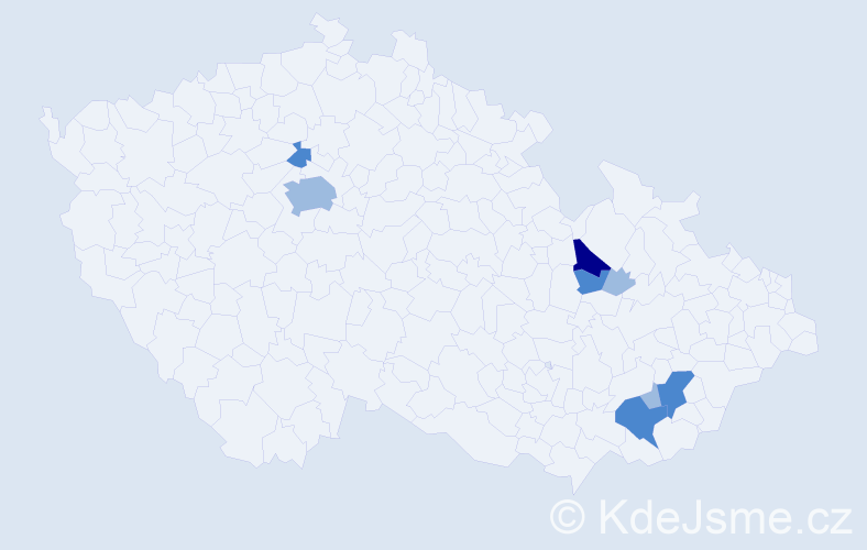Příjmení: 'Fišner', počet výskytů 15 v celé ČR