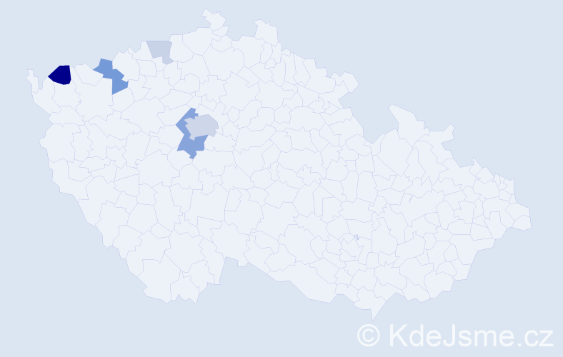 Příjmení: 'Trejkl', počet výskytů 15 v celé ČR