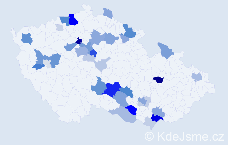 Příjmení: 'Gottlieb', počet výskytů 142 v celé ČR